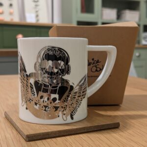 Silver & Black Skull Mug