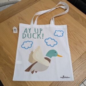 Ay Up Duck White Tote Bag