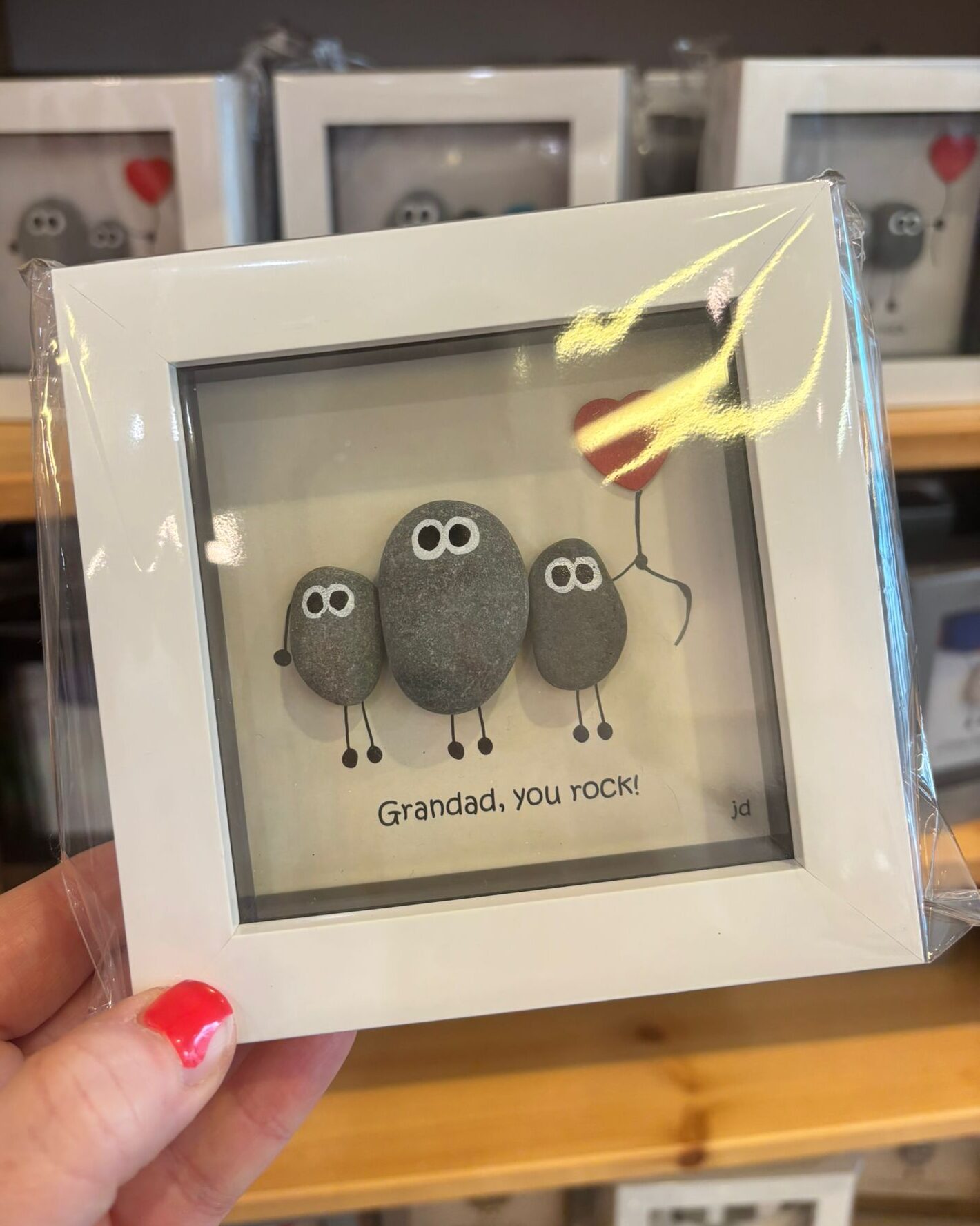 Grandad You Rock Framed Pebble Art