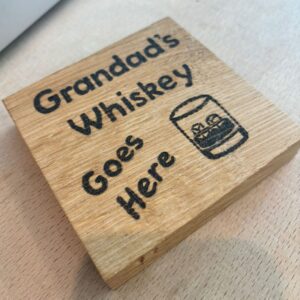 Grandad's Whiskey Wooden Coaster