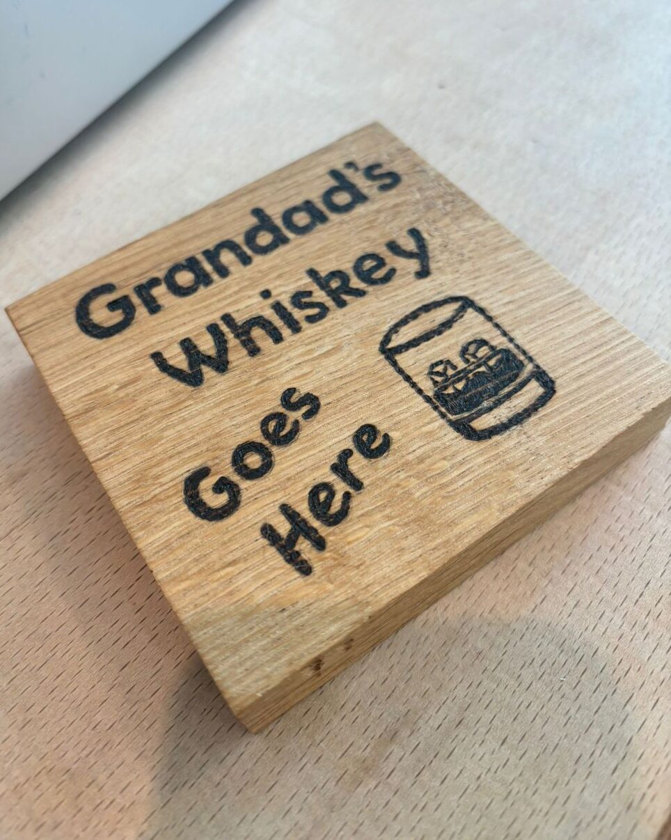 Grandad's Whiskey Wooden Coaster